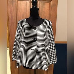 Worthington Black and White Houndstooth Blazer